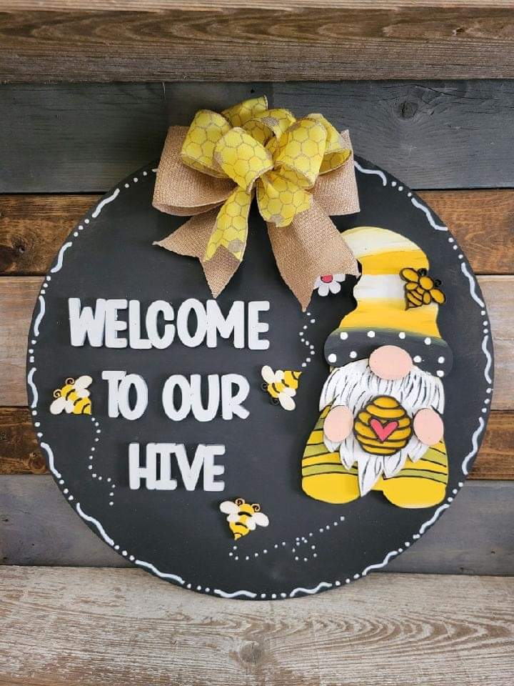 Welcome to our hive doorhanger