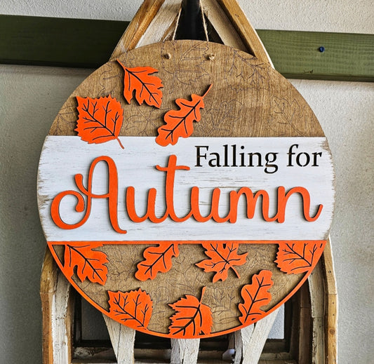 Falling for Autumn 18" Doorhanger