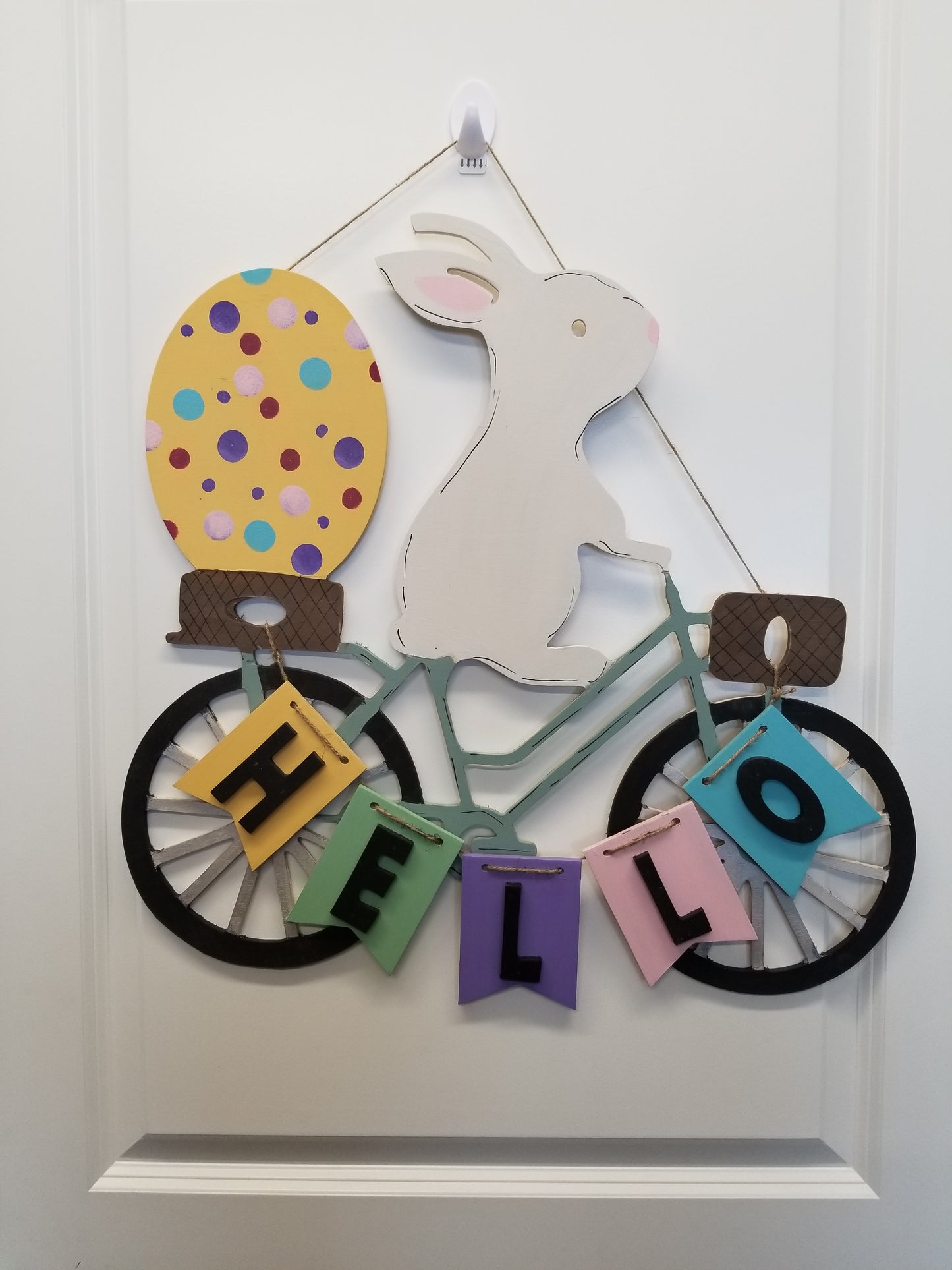 Bunny Bicycle Door Hanger