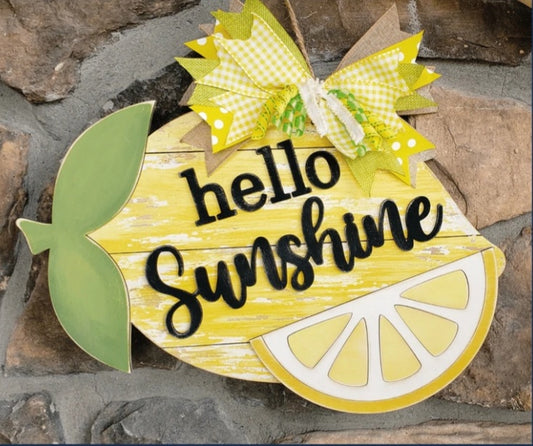 Hello Sunshine Lemon Doorhanger