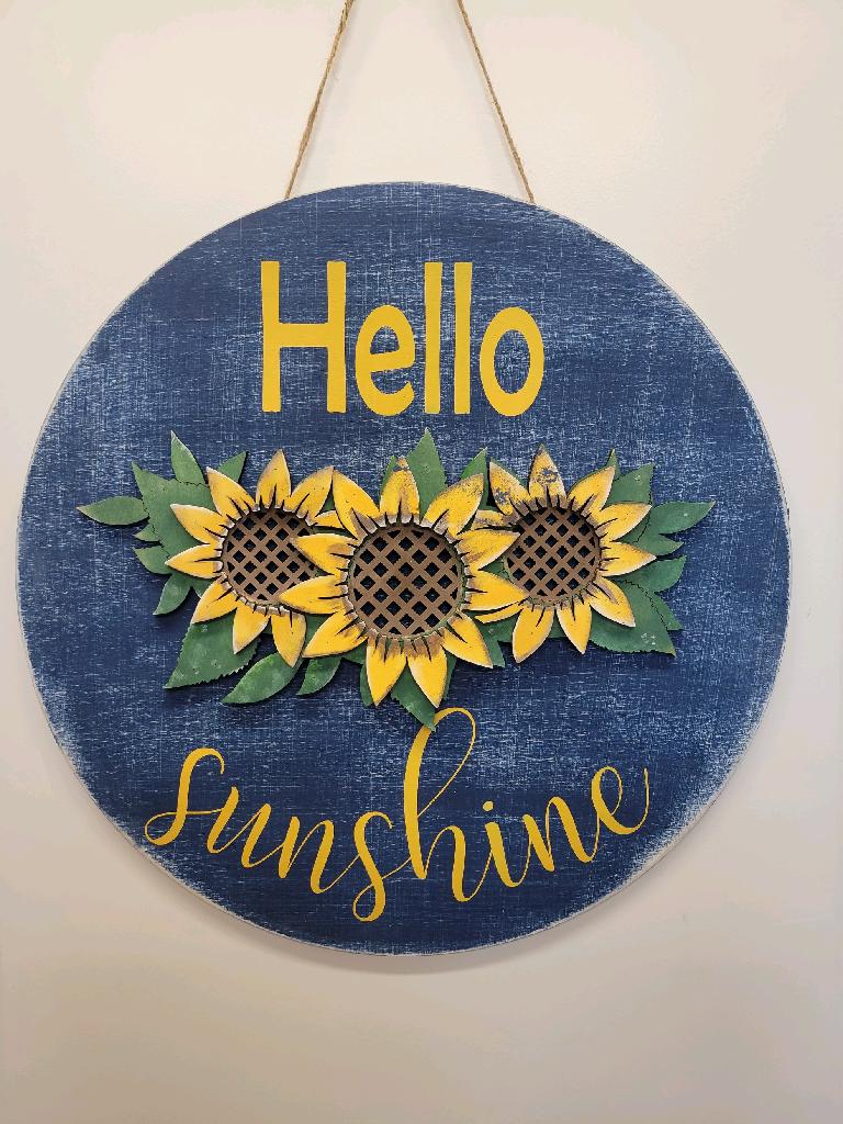 Hello Sunshine Sunflower Door Hanger